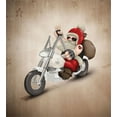 thumbnail image 3 of Ambesonne Christmas Duvet Cover Set, Cool Santa on Bike, Twin, Red and Cream, 3 of 3