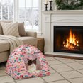 thumbnail image 2 of Triple T Studios Wild Safari Cotton Canvas Cat Tent Bed with Removable Mat, Natural, 2 of 5
