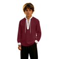 thumbnail image 2 of Teen Boys Costumes Long Sleeve Boys Medieval Shirt Medieval Costume Kids Dress up Costumes Halloween Costumes Boys 11-12 Years, 2 of 5