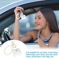 thumbnail image 4 of Uxcell PU Leather Handbag Keychain, Coin Purse Keychain Cute Pendant Keychain Earphone Pouch White, 4 of 6