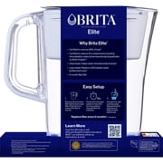 (2 pack) Brita Elite 6-Cup, White Plastic Water Filtration Pitcher, Reduces Lead