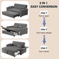 thumbnail image 6 of 48''W Sleeper Sofa Bed with Large Storage, Lofka Convertible Pull Out Couch Futon for for Living Room, Apartment (Darkgrey, Loveseat) Side Pockets, Adjustable Backrest, Pull-Out Bed, Easy Assembly, 6 of 14