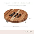 thumbnail image 4 of Twine Acacia Footed Cheese Board and Knife Set for Charcuterie, Party Gifts, 4 of 8