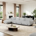 thumbnail image 5 of Indecor Home 125.8" Modular Couches and Sofas, 4 Seater Sectional Sofa with 1 Reversible Ottoman L Shaped Couch for Living Room Bedroom, Apartment, Office, Gray, 5 of 10