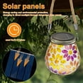 thumbnail image 3 of Mosaic Solar Lantern Outdoor IP65 Waterproof Hanging Solar Lights Auto On Off Oval Glass Mosaic Solar Lights for Garden Backyard IP65 Waterproof Hanging Solar Lights Auto On/Off, 3 of 8