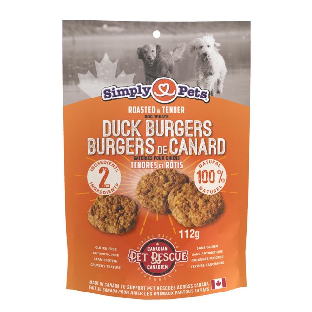Simply Pets Burgers de Canard Tout Naturels Rôtis et Tendres Gâteries pour Chiens
