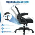 thumbnail image 6 of Hramk Black Big and Tall Office Chair, 400 lb Mesh Desk Chair with Flip Arms, Wide Seat Office Chair, 360 Swivel Computer Task Chair for Adults, 6 of 7
