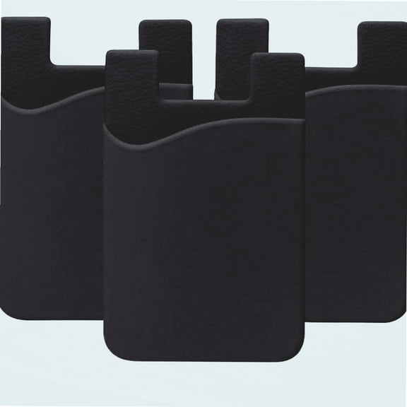 Cell Phone Wallet, Silicone 3M Adhesive Stick-on Wallet for Credit Card, Ultra-Slim Id Holder Wallet Pouch Sleeve Pocket for Smartphones (iPhone/Android/Sumsung Galaxy) (3 Pack Black)