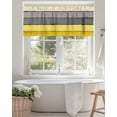 thumbnail image 3 of Farmhouse Rustic Wood Texture Kitchen Valances for Windows Yellow Grey Valance Curtains&nbsp; for Kitchen /Living Room/Bedroom/ Bathroom Decor, 54"x18 " ,Rod Pocket 1 Panel,, 3 of 7