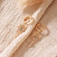 thumbnail image 4 of 14K Gold Plated Dainty Handmade Eye Hoop Earrings for Women Jewelry Gift, 4 of 5