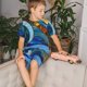 thumbnail image 4 of Fotbe Stained Glass Ocean Wave Pijama Estampada de 2 Piezas para Niños – Ropa de Dormir de Manga Corta Cómoda para Niños y Niñas, Camiseta y Shorts de Algodón-3X-Large, 4 of 6