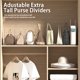 thumbnail image 4 of Estante de almacenamiento transparente ajustable para bolsos, divisores de embrague de PVC, organizador de bolsos para armario, mantiene los bolsos en posición vertical, 4 of 5