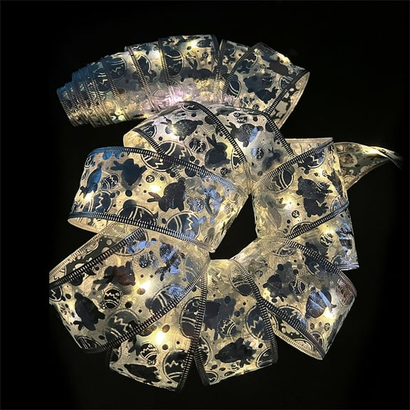 Wovilon Led Light Strip Easter Decoration Led Ribbon Lights Easter Tree Ornaments Diy Lace Bow String Lights Decoration