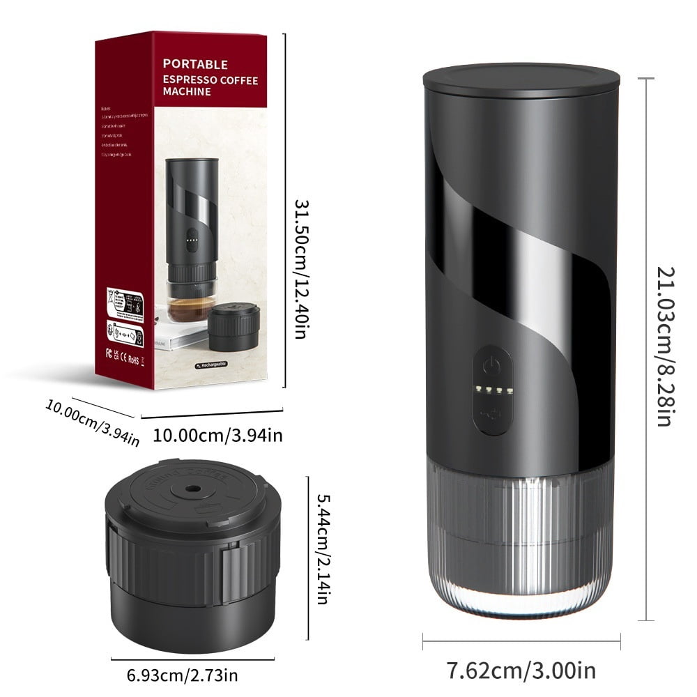 Portable Espresso Machine - Travel Espresso Maker for Both Coffee Ground & Capsules - Battery Powered Coffee Maker - Portable Coffee Maker for Travel, Camping, Home, Office, RV