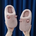 thumbnail image 5 of LoyisViDion Toddler Shoes Clearance Toddler Boys Girls Shoes Plush Keep Warm Non-Slip Shoes Soft Kid Cotton Slippers Pink 5-6 Years, 5 of 5