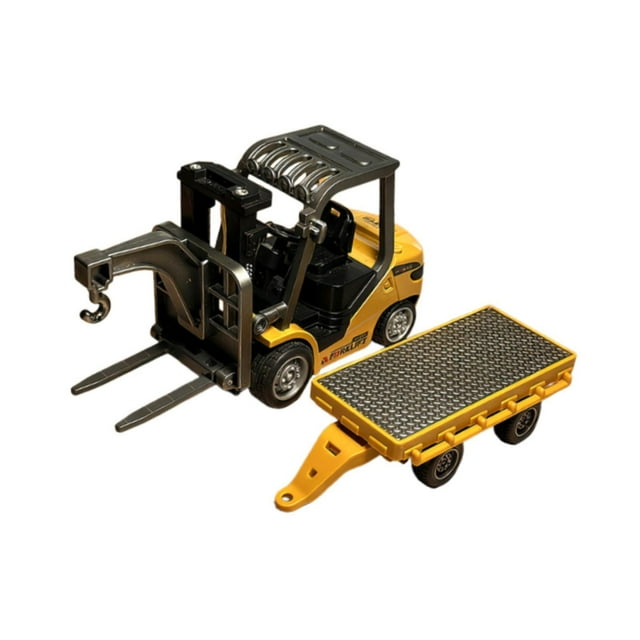 Carretilla elevadora RC a escala 1/64, juguete de construcción de metal RC para niños aficionados al RC Carro con palé