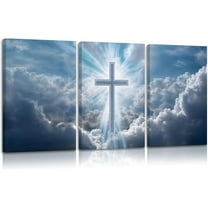 Hieng Christian Cross Wall Art Catholic Canvas Posters Prints Modern Religion Artwork Church Painting Pictures for Living Room Bedroom Dining Room Office Wall Decor Unframed