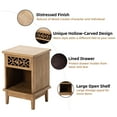 thumbnail image 7 of COZAYH Retro Rustic Nightstand Solid Fir End Table Side Table with Hand Carved Front and Open Shelf for Boho, French Country, Farmhouse Style, Natural, 7 of 7