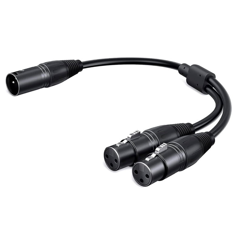 2 In 1 Xlr Splitter Cable Xlr Male to Dual Xlr Female Y-splitter 3pin  Balanced Microphone Cable