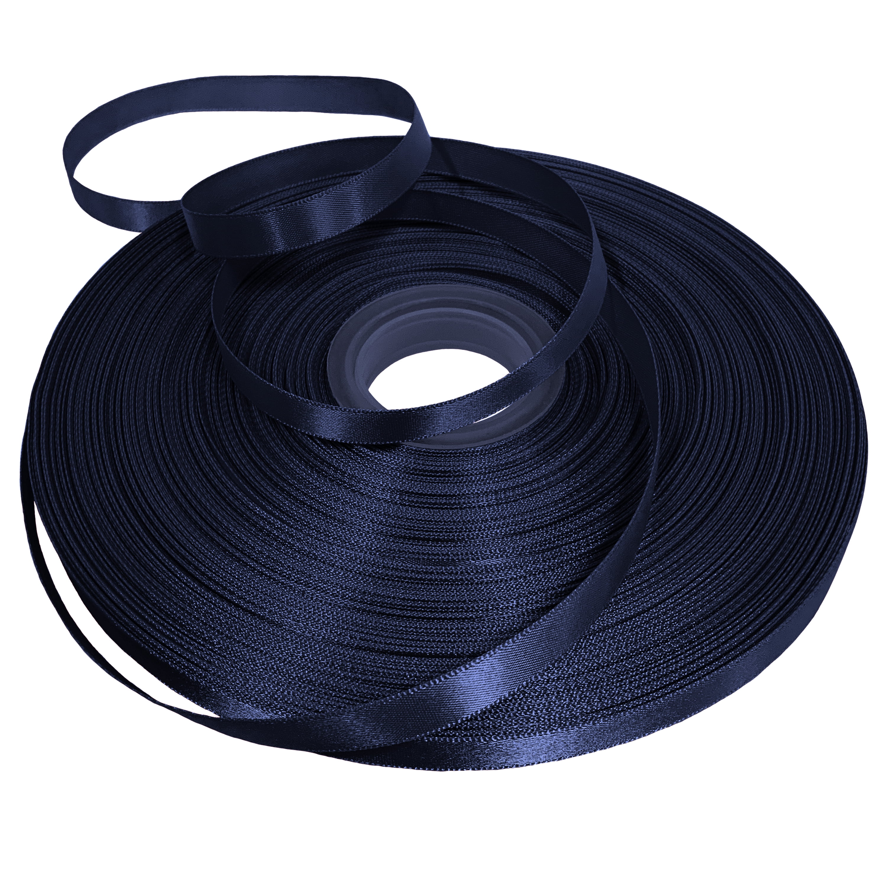 Navy Blue Double Faced Satin Ribbon for Crafts, 3/8" x 100 Yards by Gwen Studios