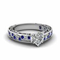 thumbnail image 3 of HeartsAndYou 1.5ct Heart Cut Moissanite Antique Inspired Filigree Solitaire Engagement Ring for Women 18k White Gold Over Silver, 3 of 6