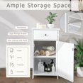 thumbnail image 3 of RONG-3 Bathroom Floor Cabinet, Single Door Side Storage Cabinet with Drawer, Wooden Storage Organizer for Bathroom, Living Room, Entryway,White, 3 of 7
