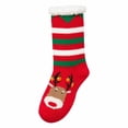thumbnail image 4 of Lutiedan Christmas Fleece Socks for Men and Women, Fuzzy Non Slip Knit Slipper Socks, Winter Thick Warm Mid Calf Socks,Red, 4 of 8