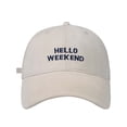 thumbnail image 2 of XIAOCHA Womens Hello Weekend Embroidered Dad Hat Adjustable Hat Band Farm Baseball Cap,Beige, 2 of 3