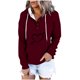 thumbnail image 2 of ICHUANYI Liquidación Blusa de manga larga con bolsillo impreso a la moda para mujer Tops casuales Sudadera con capucha con botones ICHUANYI WER202308246714, 2 of 6