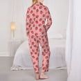 thumbnail image 6 of Goofa Strawberries Printed Women’s 2 Piece Pajama Set Super,Pajamas Women's Long Sleeve Sleepwear Soft Button Down Loungewear Pjs Lounge Set Nightwear-, 6 of 9