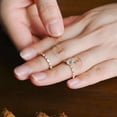 thumbnail image 6 of vylahjewellery Minimalist Vermeil Yellow Gold Wedding Ring for Her Mother's Day Ring Pear Shaped Engagement Ring Dainty Five Prong Moissanite Bridal Anniversary Jewelry, 6 of 9