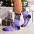 thumbnail image 7 of KLL Colorful Purple Cosmos Flower Print Cool Socks Men's Women's Crew Socks Funny Crazy Novelty Stockings, 7 of 7