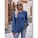 thumbnail image 5 of Camisas de Larga para Mujer, Moda Otoño 2025, Blusas Elegantes e Informales, Blusas Tipo Túnica Plisadas con Cuello Redondo. Azul Real S, 5 of 10