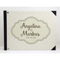 thumbnail image 3 of Darling Souvenir Beige Polka Dot & Printed Wedding Guest Book Hardbound Cover Sign In Book Registry Scrapbook-9 x 12 Inches, 3 of 5