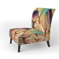 thumbnail image 3 of Designart "Celebrity Chic Giraffe V" Gold Fashion Upholstered Accent Chair - Glam Arm Chair For Living Room, 3 of 5