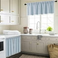 thumbnail image 2 of Boho Farmhouse Kitchen Valances for Windows Blue Country Valance Curtains for Living Room Bedroom Modern Rustic Cotton Linen Tassel Topper Window Curtain, 52"W x 18"L, 2 of 6