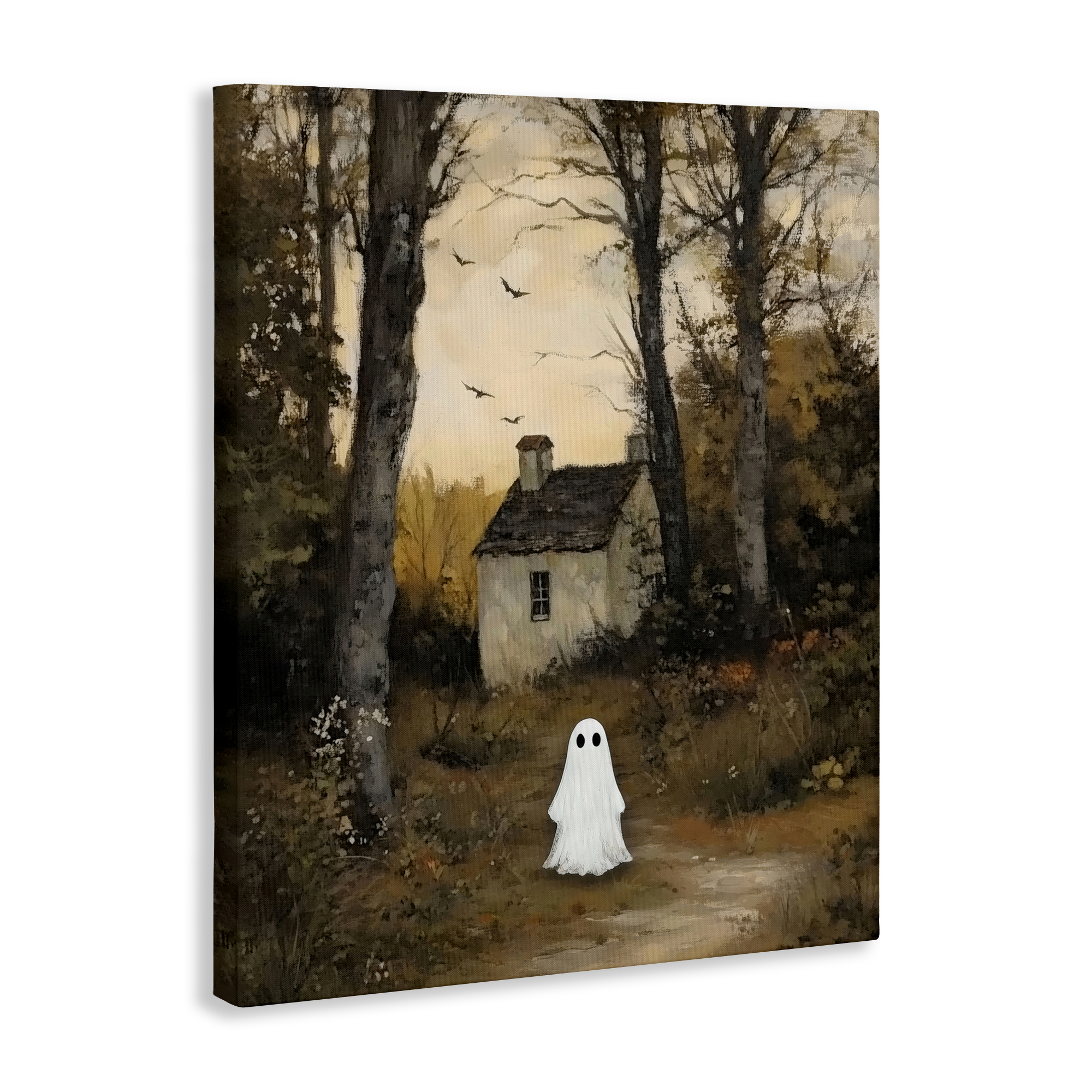 Little Ghost in Cottage Forest Canvas Wall Art, design by Arlington Prints