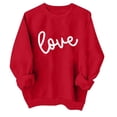 thumbnail image 2 of TIMIFIS Chandail Molletonné Surdimensionné pour Femmes Valentines Day Tenue Femmes Décontractée Chandail à Col Rond à Enfiler Hauts Mignon Imprimé Amour Chandail à Manches Longues Chemise - Printemps/été, 2 of 4