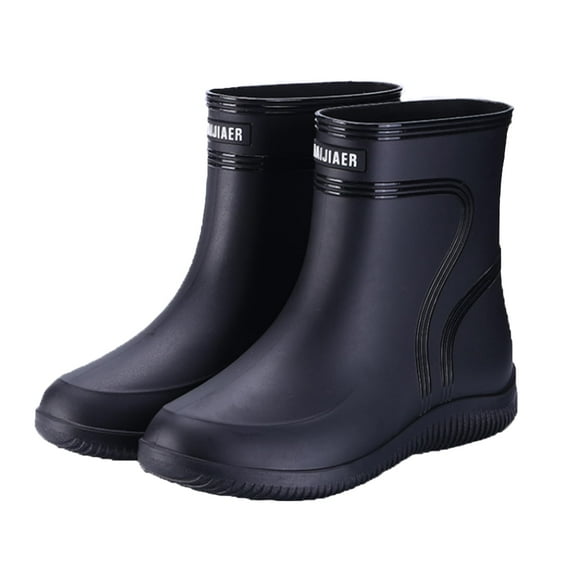 AUXDIQ Men Rain Boots Outdoor Garden Boots Waterproof Ankle Rain Shoes