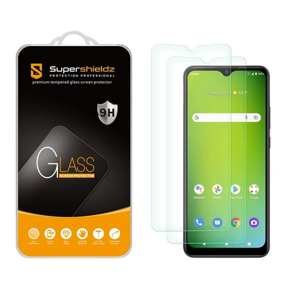 (2 Pack) Supershieldz Designed for AT&T Motivate Max and Cricket Ovation 3 Tempered Glass Screen Protector, Anti Scratch, Bubble Free