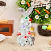 AYktou Easter Decorations 5.9 Light-Up Easter Ceramic Tree Glowing Bunny Light,Bunny Tree Easter Night Light with Colorful LED Light Bulbs,Easter Gifts for Kids