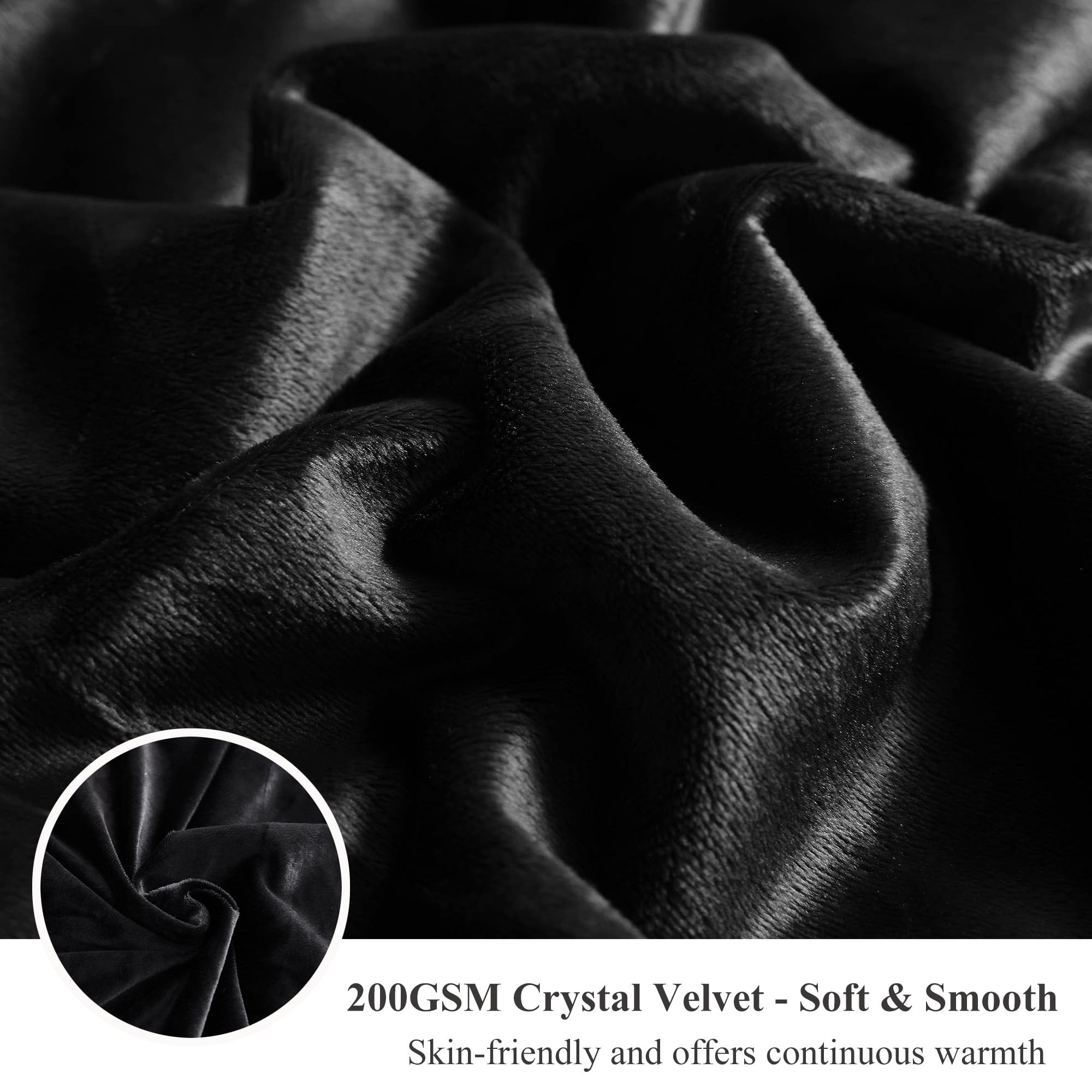 XeGe 3 Pieces Furry Plush Duvet Cover Set, Black Faux Fur Comforter Cover Set, Luxury Soft Velvet Fuzzy Fluffy Bedding Set, Shaggy Duvet Cover with 2 Pillow Covers, Zipper Closure, Queen Size, Black