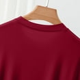 thumbnail image 4 of Women's Soft Modal Pajamas Top Cotton T-Shirts Fashion Solid Color Shirts Summer Short Sleeve Blouses Round Neck Loose Pullover Top(Wine XXL), 4 of 9
