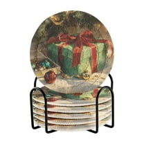 6 Pieces Coil Coasters Bar Coasters Anti-slip Coasters Heat-resistant Coasters Fashion Green Christmas Gifts