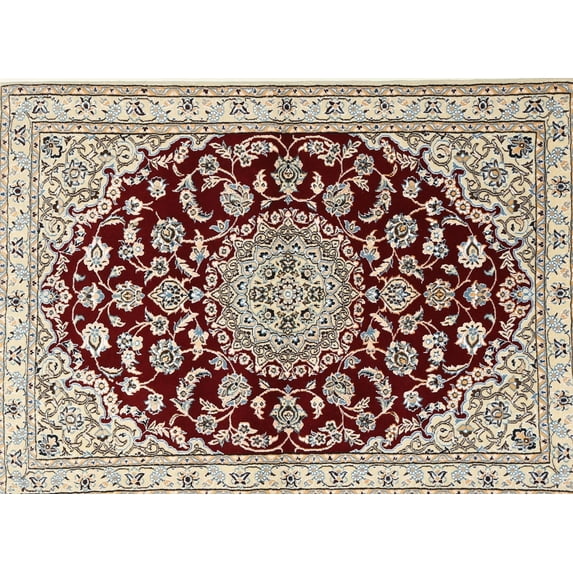 Ahgly Company Indoor Rectangle Traditional Desert Sand Beige Medallion Area Rugs, 4' x 6'