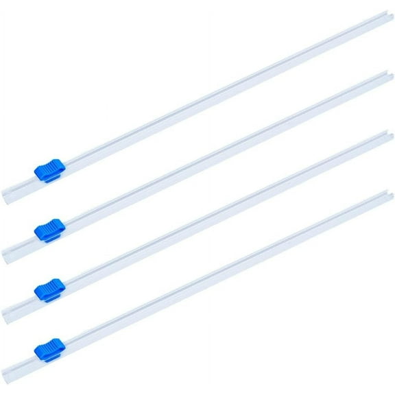 Plastic Reusable Cling Film Slide Cutter for Food Wrap Aluminum Foil and Wax Paper Film Dispenser Blue 305x8.5x6~11.5mm 8pcs/set