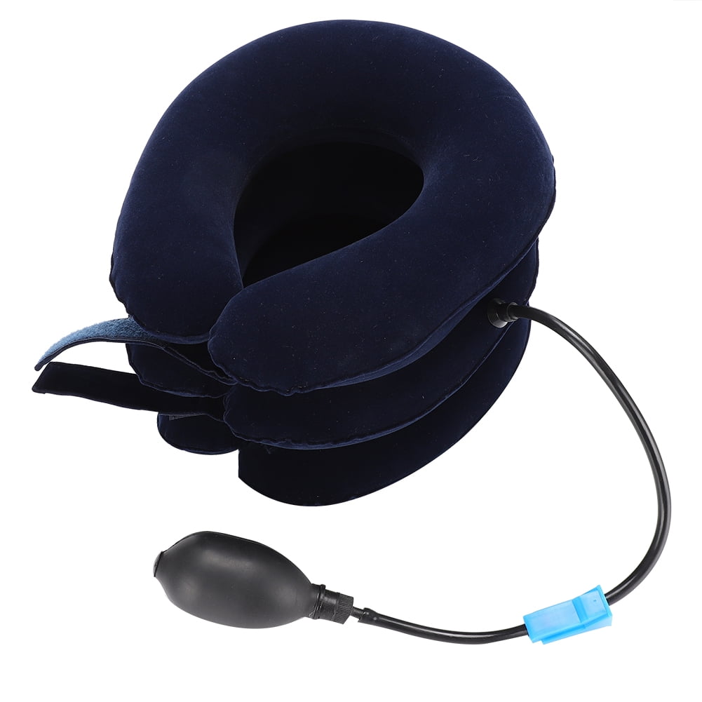 Neck Traction Devices, Comfortable Inflatable Cervical Collar, Care For Neck Healthy Man Woman Blue Average Size