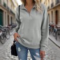 thumbnail image 2 of DAFPZW Womens Sweatshirt Cotton Button Down V Neck Long Sleeve Henley Pullovers Lightweight Loose Tunic Tops with Pockets, 2 of 9