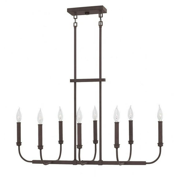 3074KZ Hinkley Lighting Alister - Eight Light Linear Chandelier in Traditional-Transitional Style - 33 Inches Wide by 18.5 Inches High-Buckeye Bronze