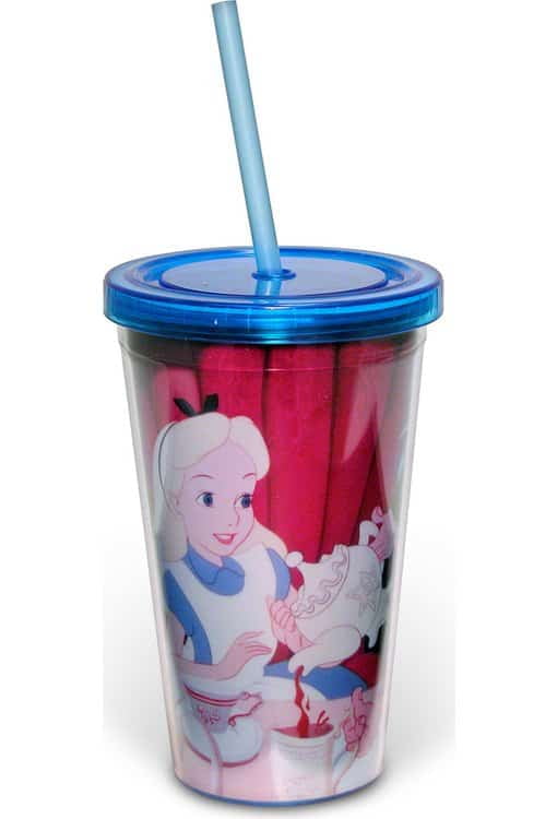 Disney Alice in Wonderland We are All Mad Plastic 16 oz Travel Cup 